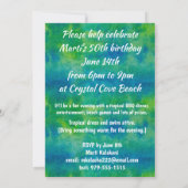 Invitation Nalani Hawaiian Tropical Garden Turquoise (Dos)