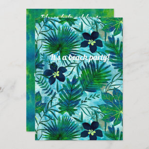 Invitation Nalani Hawaiian Tropical Garden Turquoise