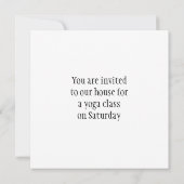 Invitation Namaste - je cintre à vous (dans le noir) (Dos)