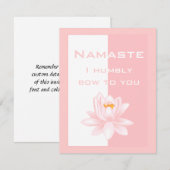 Invitation Namaste - Je vous salue humblement (rose) (Devant / Derrière)
