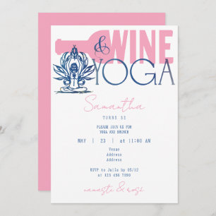 Invitation Namaste & Rose Minimal Vin & Yoga Brunch Anniversa