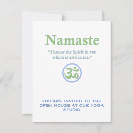 Invitation Namaste signifiant Om Symbole (Devant)
