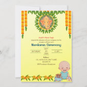 Invitation Namkaran Cérémonie de désignation Eléments d'or (Devant)