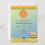 Invitation Namkaran Cérémonie de désignation Eléments d'or (Devant)