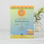 Invitation Namkaran Cérémonie de désignation Eléments d'or (Debout devant)