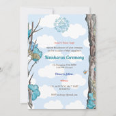 Invitation Namkaran Cérémonie de désignation Eléments d'or (Devant)