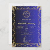 Invitation Namkaran Cérémonie de désignation Eléments d'or (Devant)