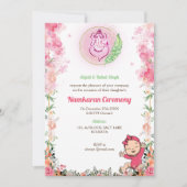 Invitation Namkaran Cérémonie de désignation Eléments d'or (Devant)