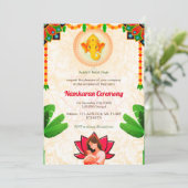 Invitation Namkaran Cérémonie de désignation Eléments d'or (Debout devant)