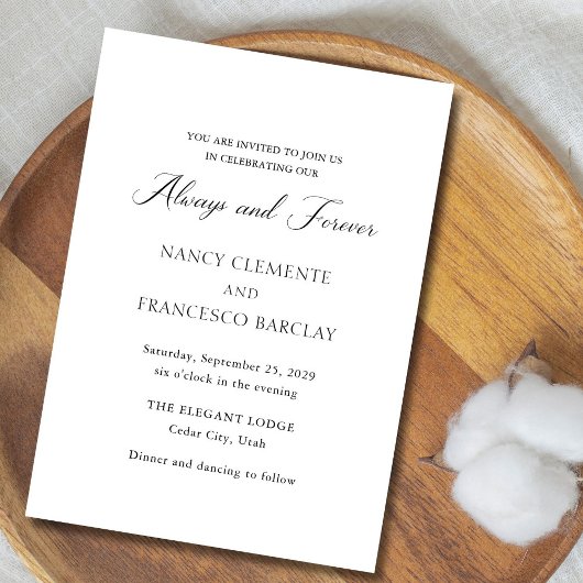 Invitation Nancy Black et White Mariage moderne