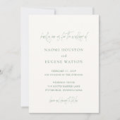 Invitation Naomi Moss Green Typographie Mariage moderne (Devant)