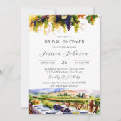 Invitation Napa Valley vignoble aquarelle douche nuptiale (Devant)