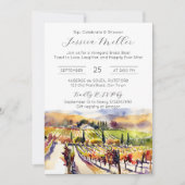 Invitation Napa Valley vignoble aquarelle douche nuptiale (Devant)