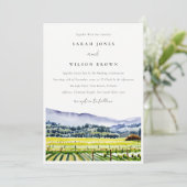 Invitation Napa Valley Watercolor Vineyard Paysage Mariage (Debout devant)