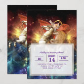 Invitation Napoléon Cat dans l'espace (Devant / Derrière)