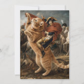 Invitation Napoléon chevauchant un chat de bataille géant (Dos)