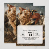 Invitation Napoléon chevauchant un chat de bataille géant (Devant / Derrière)