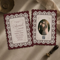 Nappe de dentelle argentée bordeaux pour dîner de