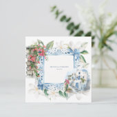 Invitation Nappe de mariage Grèce aquarelle (Debout devant)