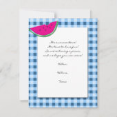 Invitation Nappe et pastèque bleu et blanc (Devant)