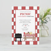 Invitation Nappe rouge Pique-nique BBQ Grill extérieur   (Debout devant)