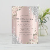 Invitation Nappes de paillettes, Roses, Anniversaire de maria (Debout devant)