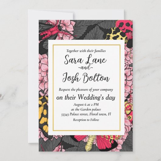 Invitation Nappes phréatiques à hydrangée rose (Devant)