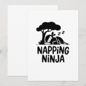 Invitation Napping Ninja - Ninja Sleepy mignonne Art Drôle Sl (Devant / Derrière)