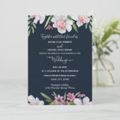Invitation Narcisse blanc sur le Mariage floral de la marine (Debout devant)