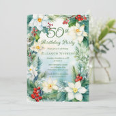 Invitation Narcissus | Holly Floral 50th Birthday Party  (Debout devant)