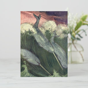 Invitation Narvals, Baleines de la Vie Marine Vintage Animaux