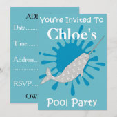 Invitation Narwhal (Devant / Derrière)