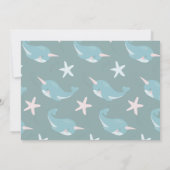 Invitation Narwhal Waves Sea Blue Boy 1er Birthday Photo (Dos)