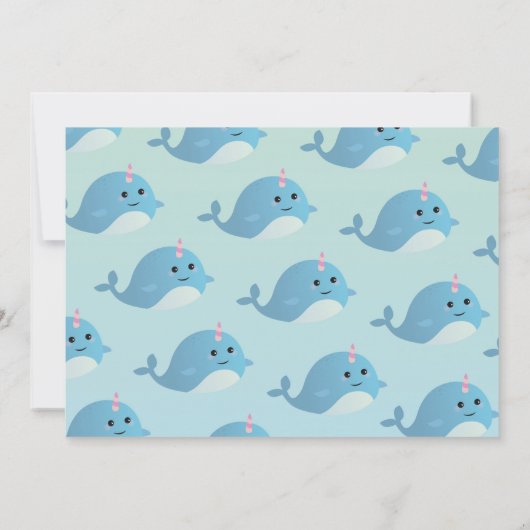 Invitation Narwhale Anniversal Party Pool Beach Photo Narwhal (Dos)