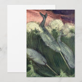 Invitation Narwhals vintages, Vie Marine Baleines Animaux mar (Devant / Derrière)