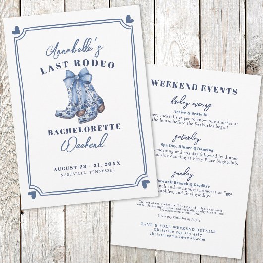 Invitation Nash Bash Dernier Rodeo Bachelorette Party