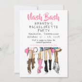 Invitation Nash Bash Enterrement de Vie de Jeune Fille / Trib (Devant)
