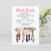 Invitation Nash Bash Enterrement de Vie de Jeune Fille / Trib (Debout devant)