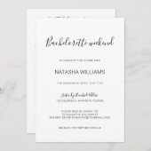 Invitation Nasha Chic Bachelorette Week-end avec Itinéraire (Devant / Derrière)