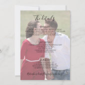 Invitation Nasha Photo Bachelorette Week-end avec Itinéraire (Dos)