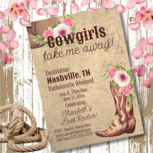 Nashville Bachelorette Floral Rose Cowgirl