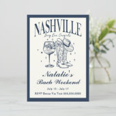 Invitation Nashville Bachelorette Rodeo Cocktail Itinéraire (Debout devant)
