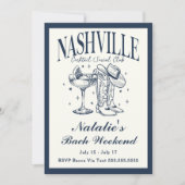 Invitation Nashville Bachelorette Rodeo Cocktail Itinéraire (Devant)