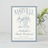 Invitation Nashville Bachelorette Rodeo Cocktail Itinéraire (Debout devant)