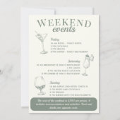 Invitation Nashville Bachelorette Rodeo Cocktail Itinéraire (Dos)