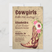 Invitation Nashville Bachelorette Russe Rose Cowgirl (Devant)