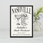 Invitation Nashville Bachelorette Social Cocktail Itinéraire (Debout devant)