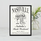 Invitation Nashville Bachelorette Social Cocktail Itinéraire (Debout devant)