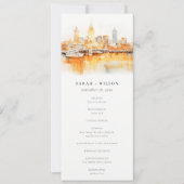 Invitation Nashville City Skyline Watercolor Wedding Programm (Devant)