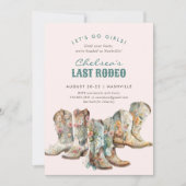 Invitation Nashville Dernier Rodeo Boots Bachelorette Party (Devant)
